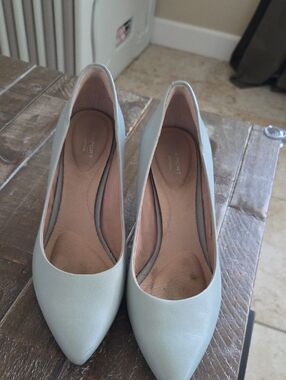 Rockport Pointed Toe Flats in Pale Blue